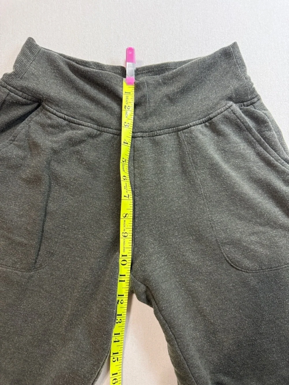 Athleta Olive Green Knit Joggers with Rib Cuffs